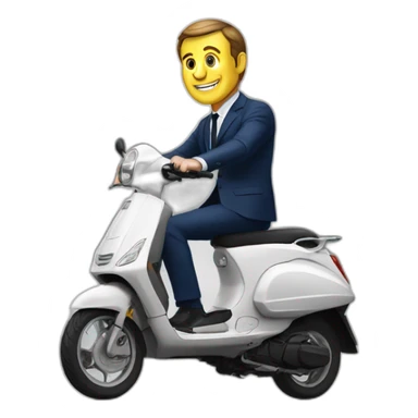 Macron on a scooter  sticker
