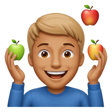 An apple style human emoji of a man air-humping in excitement  sticker