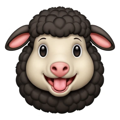 Oveja negra sacando la lengua en actitud de risas sticker