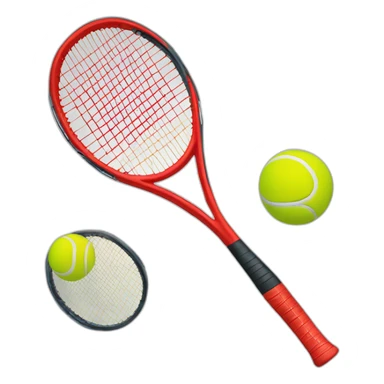 balle de tennis avec une raquette rouge sticker