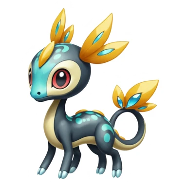 Splash-patterned emotional sparky sparky boom boom painful Meloetta-Guilmom-Salandit-Trico-Pokémon-Fakémon-fusion-hybrid-creature sticker