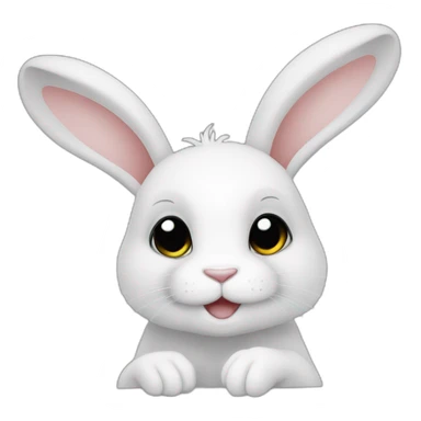 Lapin noir avec patte blanche sticker
