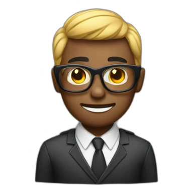 Dark featured realistic muscular nerd on computer coding  sticker