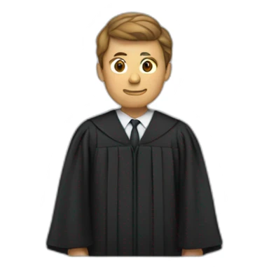 man standing up in lawyer's gown sticker