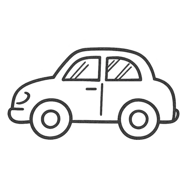car, hand drawn outline icon style sticker
