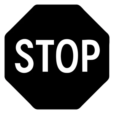 stop sign solid filled icon style pastel blue-grey color sticker