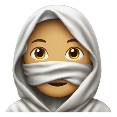 Girl covered in blanked  sticker