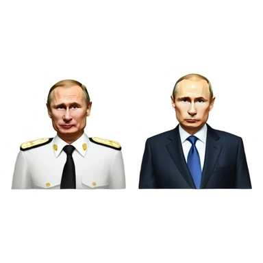 Vladimir Putin and Gerhard Schröder with cosmos sticker