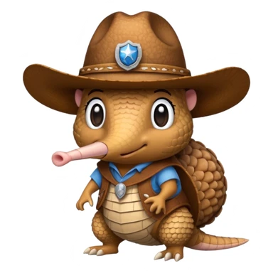 armadillo with cowboy hat team logo  sticker