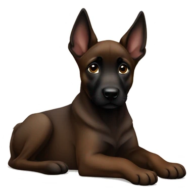 Dark brown malinois puppy  sticker