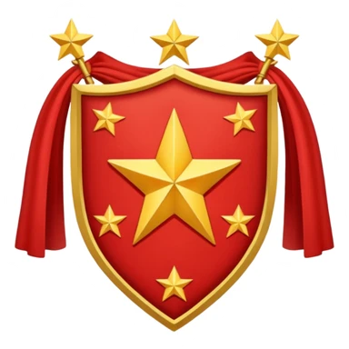 red 5 stars coat of arms sticker