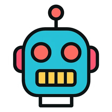 robotic face, sleek, tech-inspired, no text sticker