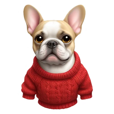 French bulldog with a sweater  sticker