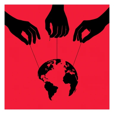 Сгенерируй тоже самое, только три одинаковые такие руки держат так же на веревка планету. Руки выглядет аккуратно, у всех по 5 пальцев, все красиво и органично. руки не залазиют друг на друга sticker