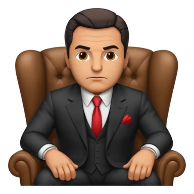 Mafia big boss sit on a chair sticker