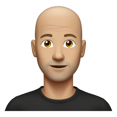 Bald guy with grey sweatpants and black shirt sticker