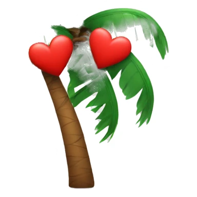 A red heart and a small palm tree without sand sticker