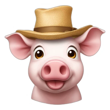 Cochon qui a un chapeau sticker