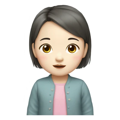 korean baby girl with fair skin, around 4 years old sticker