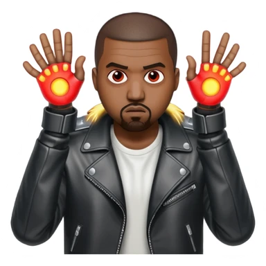 kanye west fighting evil ai robot sticker