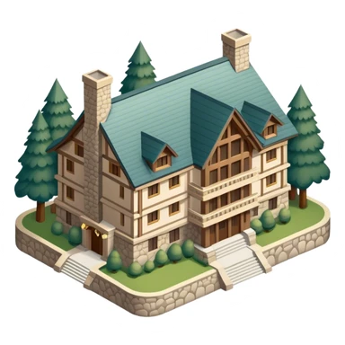 The Ahwahnee Lodge, isometric exterior view  sticker