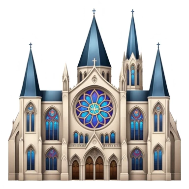 gothic cathedral with stained glass windows and spires sticker