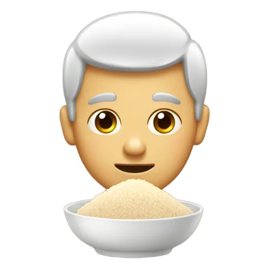 small eyed man eating rice sticker