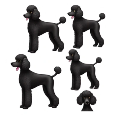 Black Poodle is peeing sticker
