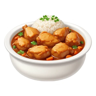 stew chicken chunkc with white rice sticker