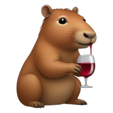 capibara drinking wine sticker