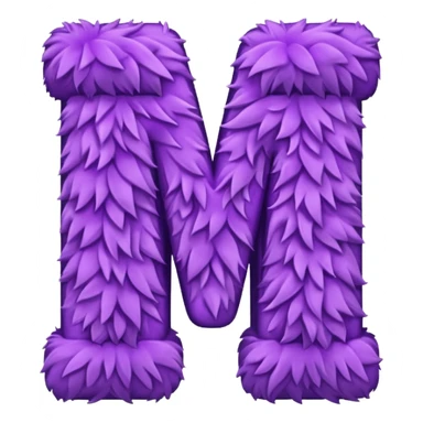 The fluffy letter M is purple in color sticker
