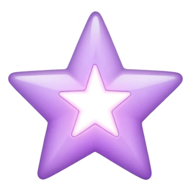 White and pastel violet star sticker
