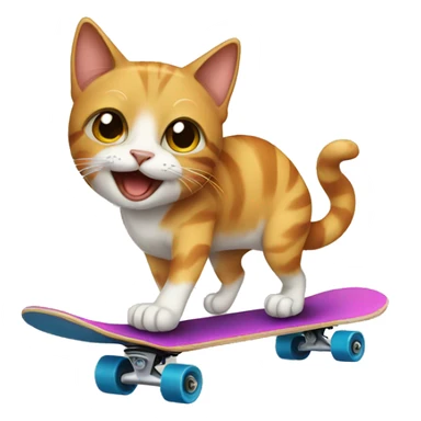 Cat on a skateboard sticker