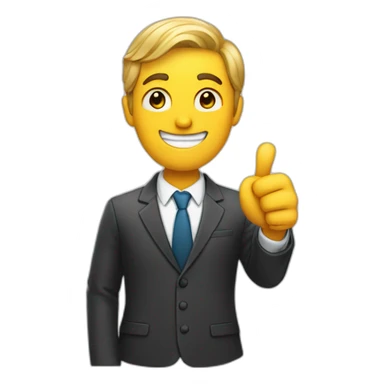 man in suit winking with their thumb up sticker