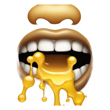 mouth open with honey sticker