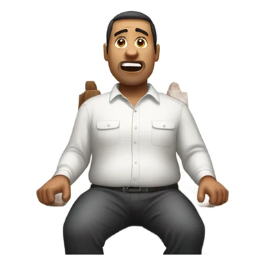 Fat guy breaking chair  sticker