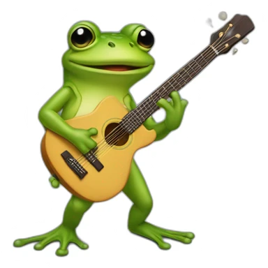 Grenouille joue a la guitare sticker