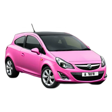 pink vauxhall corsa with minor damage to the front sticker