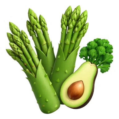 asparagus,avocado, broccoli, garlic sticker