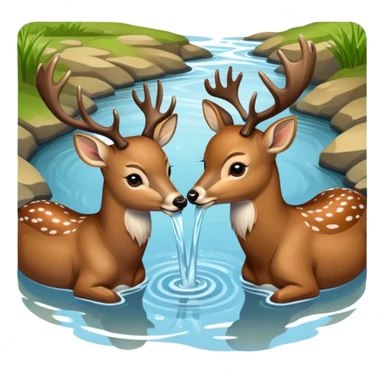 Deers drinking sticker