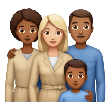 familia papa, mama, 2 hermanos y 1 hermana sticker