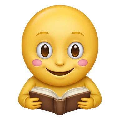 EMOJI AMARILLO LEYENDO UN LIBRO sticker