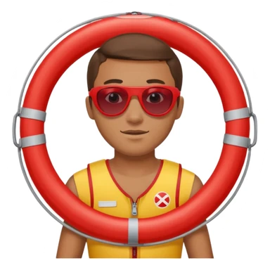 Lifeguard Holding Rescue Tube circle  sticker