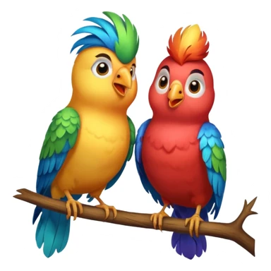 A beautiful love birds singing sticker