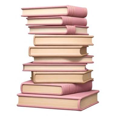 aesthetic book stack beige and light pink sticker
