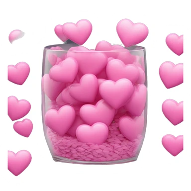 10000000 huge pink hearts on stems in a clear glass vase sticker