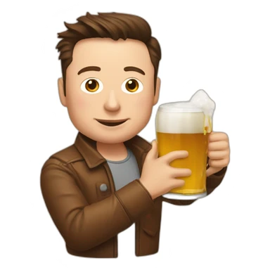 Elon musk drink a beer sticker