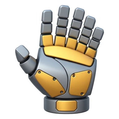 bulky robot fist, top-down angle, emoji style sticker