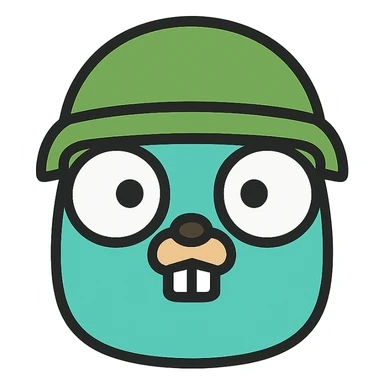 gopher with a military helmet sticker