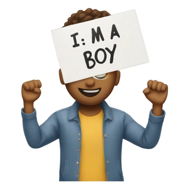 Guy holding up a sign that’s says I’m a good boy sticker